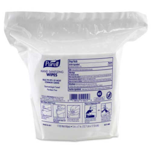 Purell White Hand Sanitizing Wipe Refill, 1700 Count -- 2 Per Case