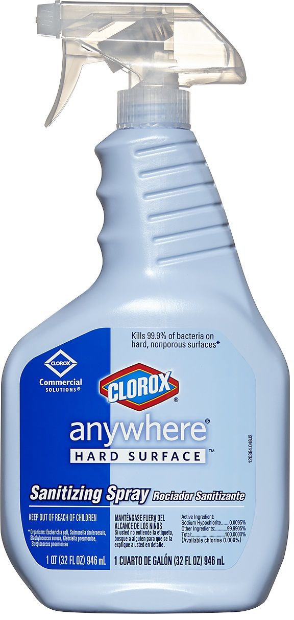 Anywhere Hard Surface Sanitizing Spray, 32oz Spray Bottle, Sold as 1 Each