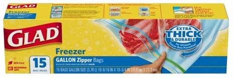 Glad Zipper Freezer Bag, 1 Gallon -- 180 Per Case