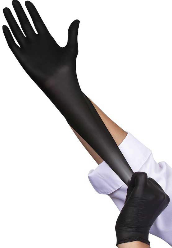 Foodhandler Thinsense Extra Large Black Powder Free Nitrile Glove -- 1000 Per Case