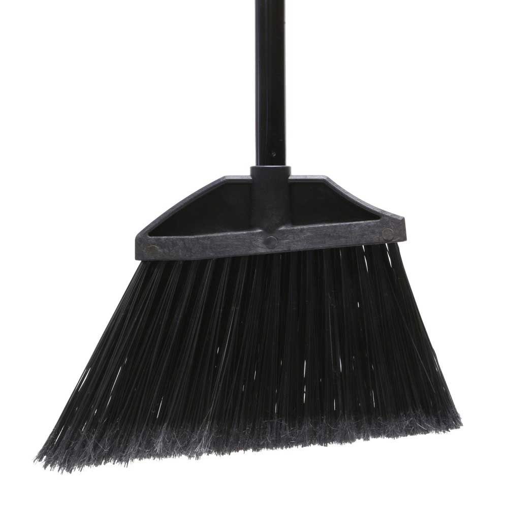Nexstep Large Black Bristles Angle Broom With Metal Handle, 7/8 Inch Diameter -- 12 Per Case