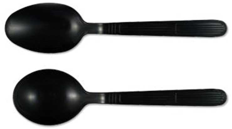 Max Packaging Polypropylene Black Heavy Weight Oriented Soup Spoon -- 1000 Per Case