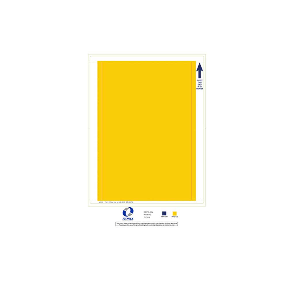 Iconex Yellow Sticky Back Label -- 250 Per Case