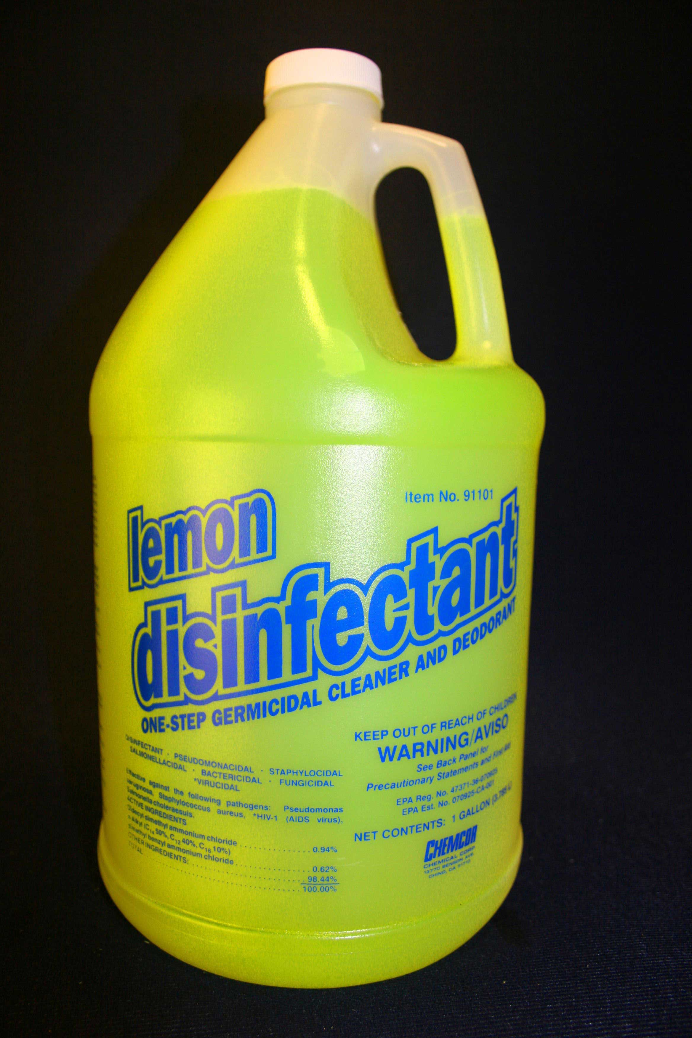 Chemcor Chemical Lemon Disinfectant, 1 Gallon -- 4 Per Case