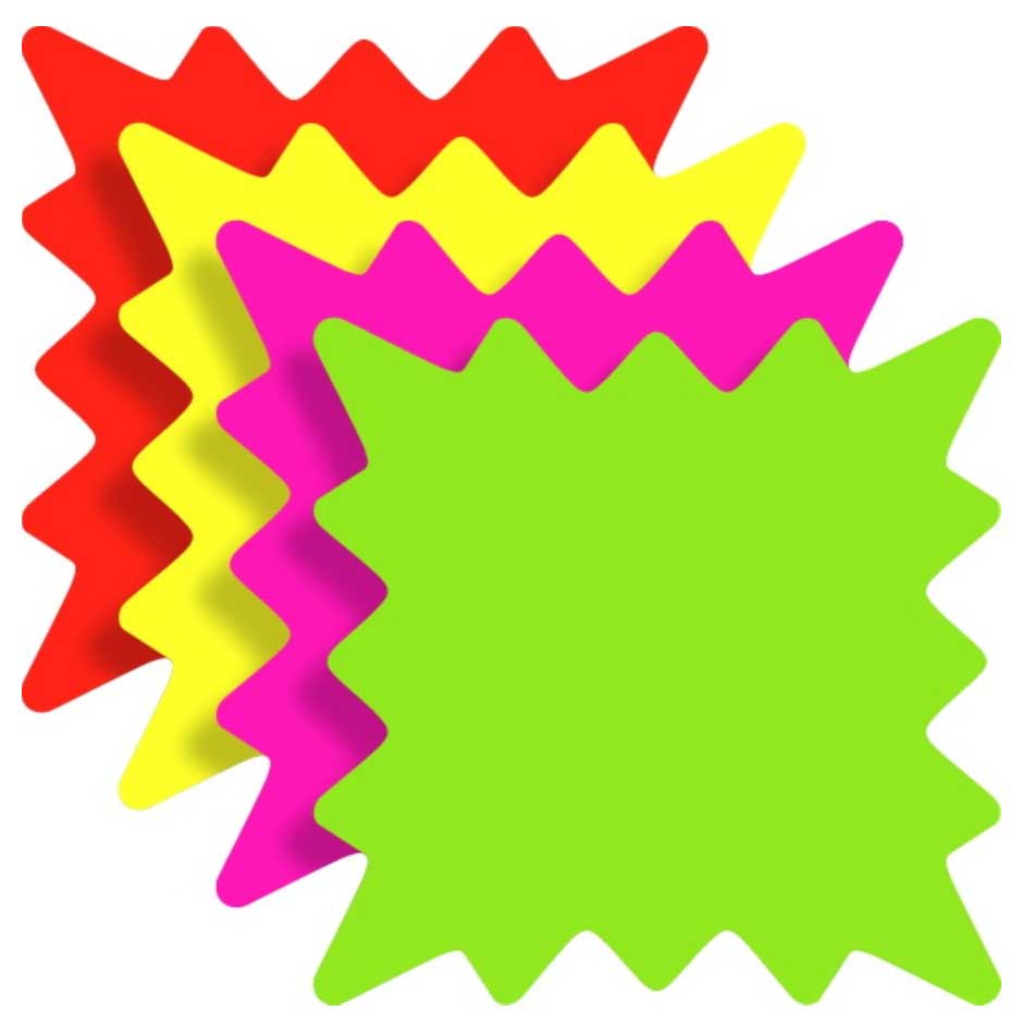 I.d. Images Ultra Glo Starburst 4 Color Assortment Card, 5.5 X 5.5 Inch -- 100 Per Case