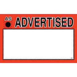 I.d. Images Fire Orange/black Advertised 7 X 11 Inch Sign Card, 100 Per Pack
