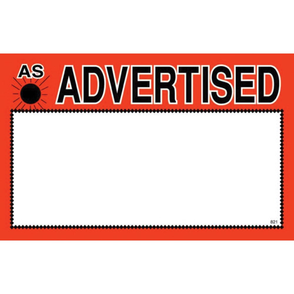 Id Images Fire Orange/black On White Advertised Sign Card, 5.5 X 7 Inch -- 100 Per Case