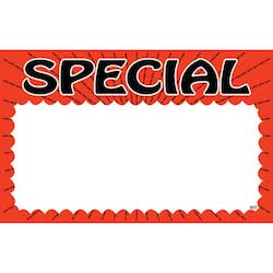 I.d. Images Fire Orange/black Special 7 X 11 Inch Sign Card, 100 Per Pack