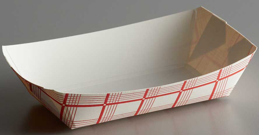 Specialty Quality Packaging Number 40 White/red Plaid Paper Food Tray -- 1000 Per Case