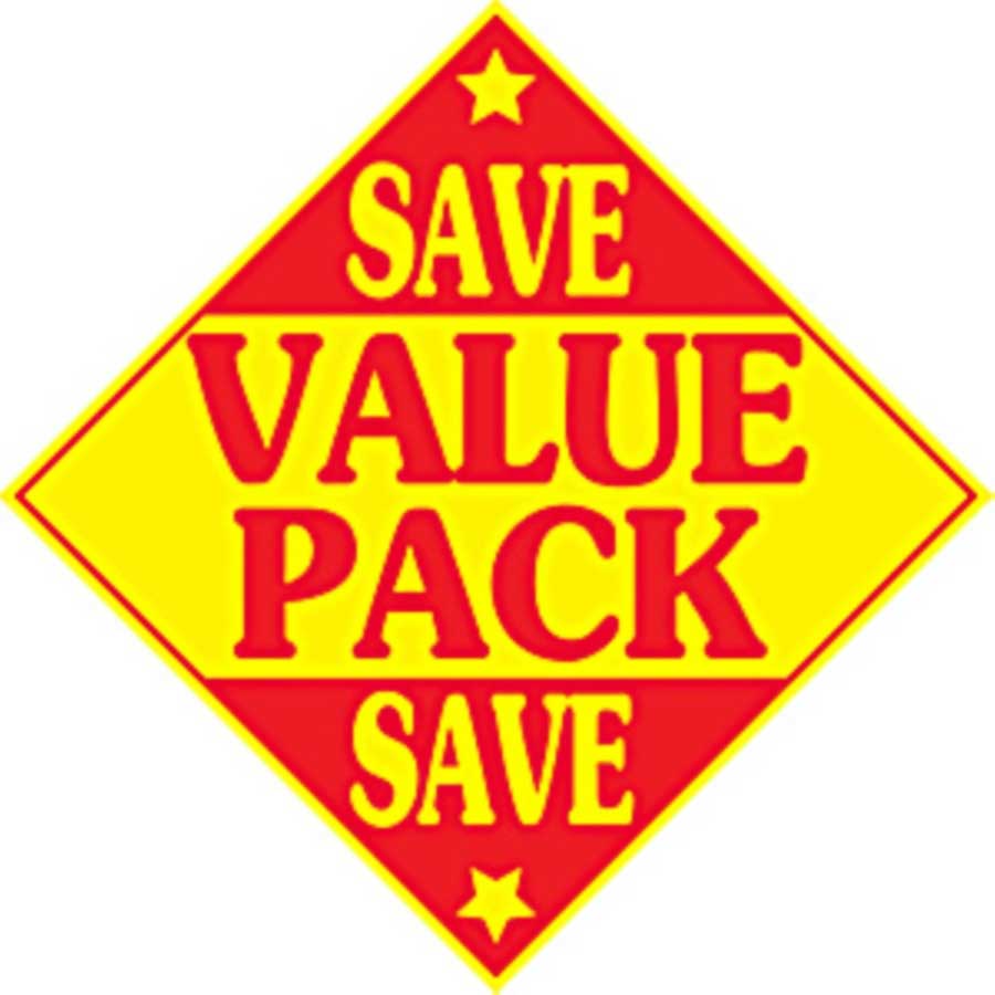 Adhesive Label Red/yellow Value Pack Save Labels, 3 X 3 Inch -- 500 Per Case