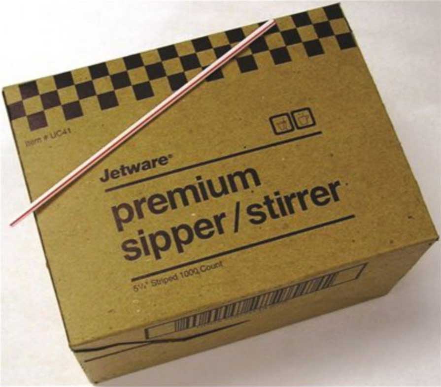 Cell-o-core Red White Stripe Stirrer, 5.25 Inch -- 10000 Per Case