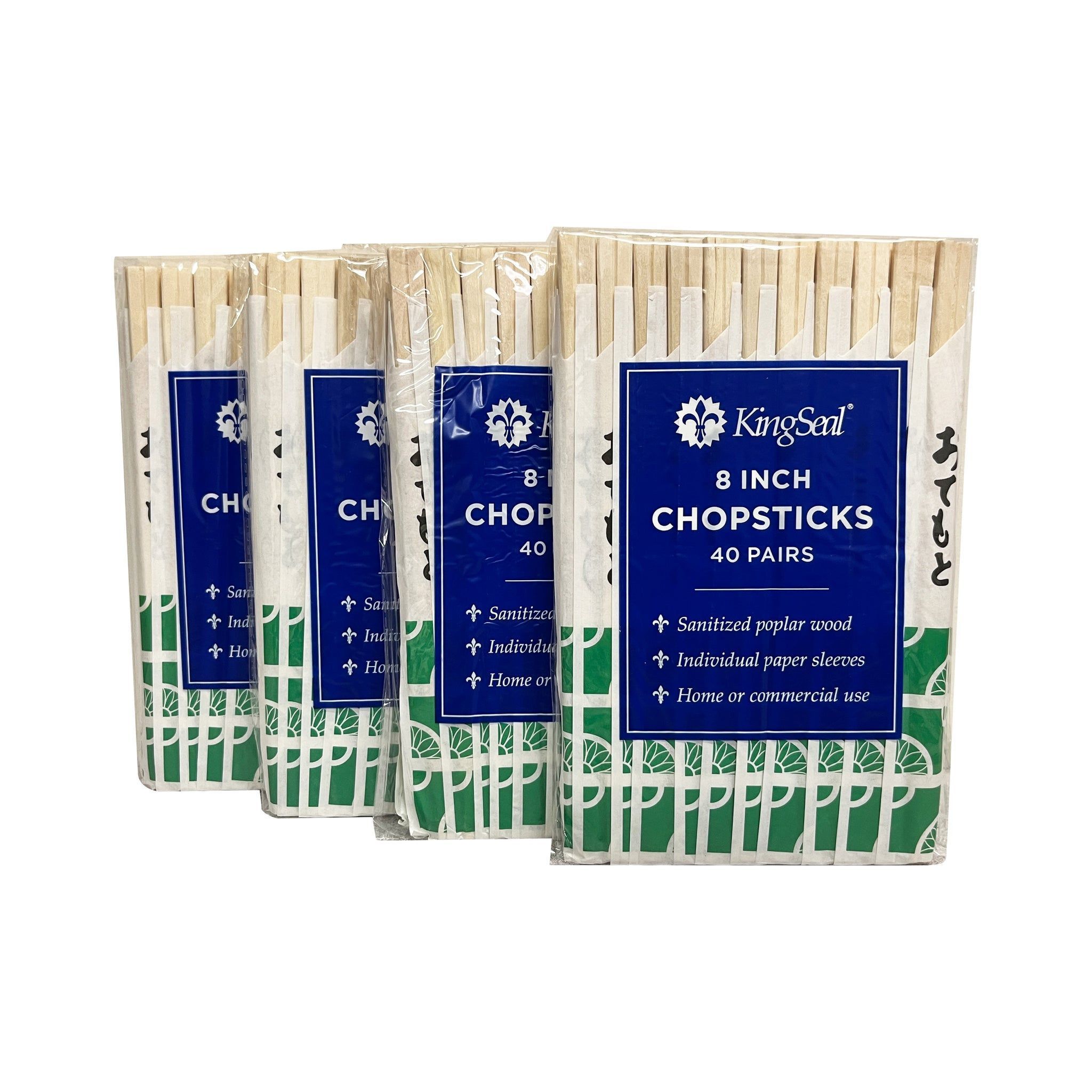 Kingseal Wrapped Poplar Wood Chopstick, 8 Inch -- 4000 Per Case