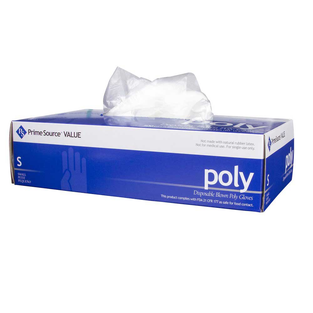 Prime Source Small Value Clear Blown Poly Gloves -- 2000 Per Case