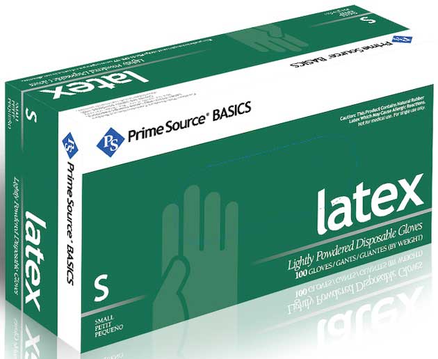 Prime Source Basics White Lightly Powdered Small Latex Gloves -- 1000 Per Case