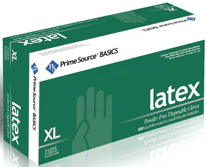 Prime Source Basics White Powder Free Extra Large Latex Gloves -- 1000 Per Case