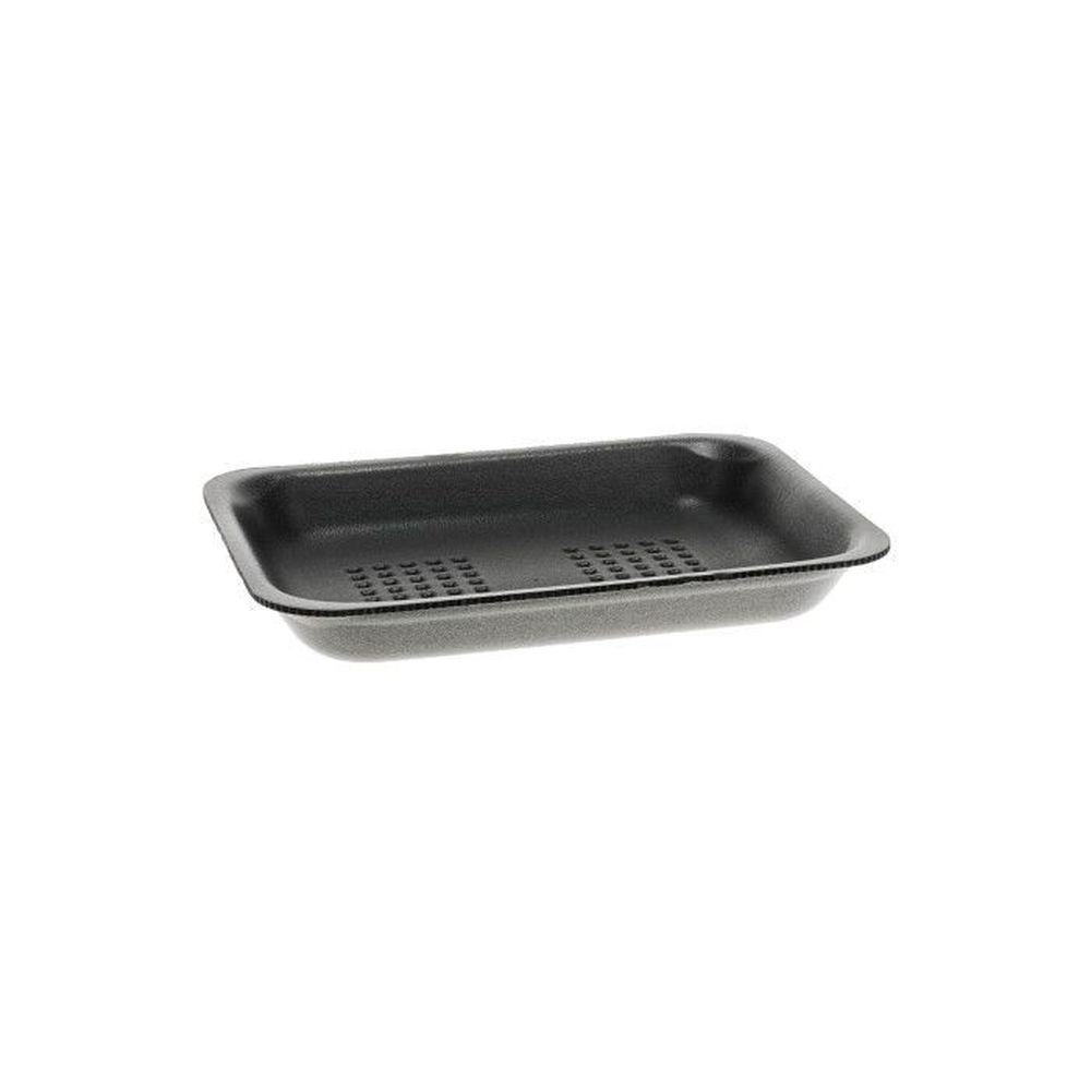 Prime Source Black Polystyrene Foam Meat Tray, 8.25 X 5.75 X 1 Inch -- 500 Per Case