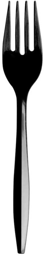 Bunzl Prime Source Heavy Weight Polypropylene Disposable Black Fork - Bulk Pack -- 1000 per case