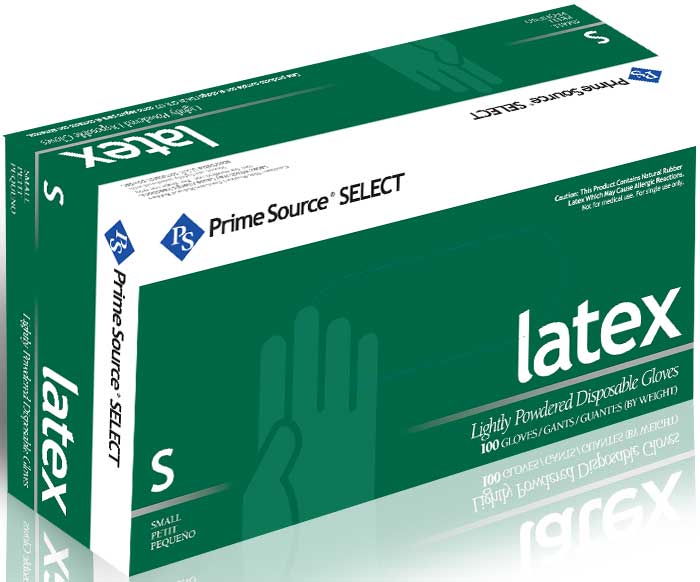Prime Source Select White Lightly Powdered Small Latex Gloves -- 1000 Per Case