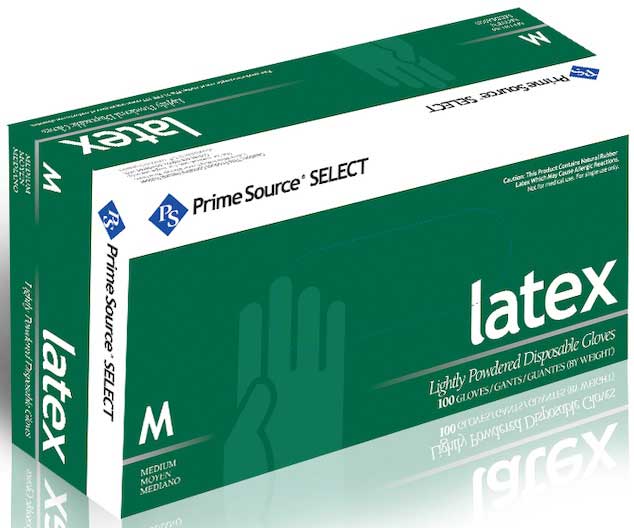 Prime Source Select White Lightly Powdered Medium Latex Gloves -- 1000 Per Case
