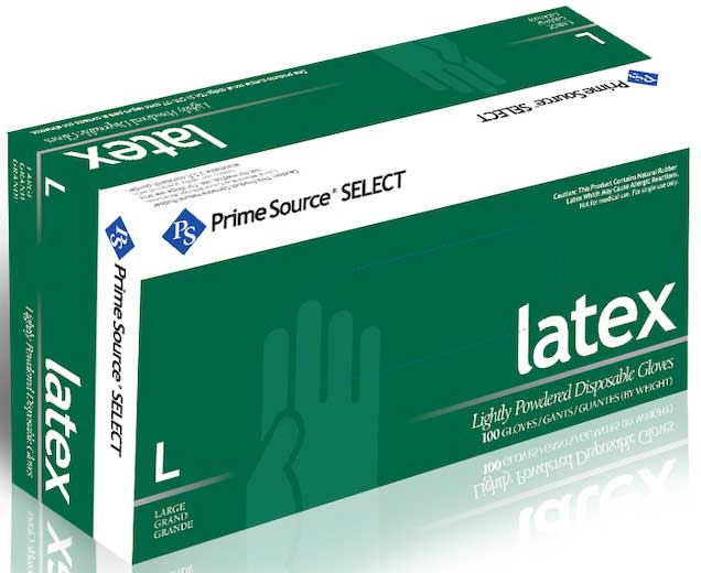 Prime Source Select White Lightly Powdered Large Latex Gloves -- 1000 Per Case