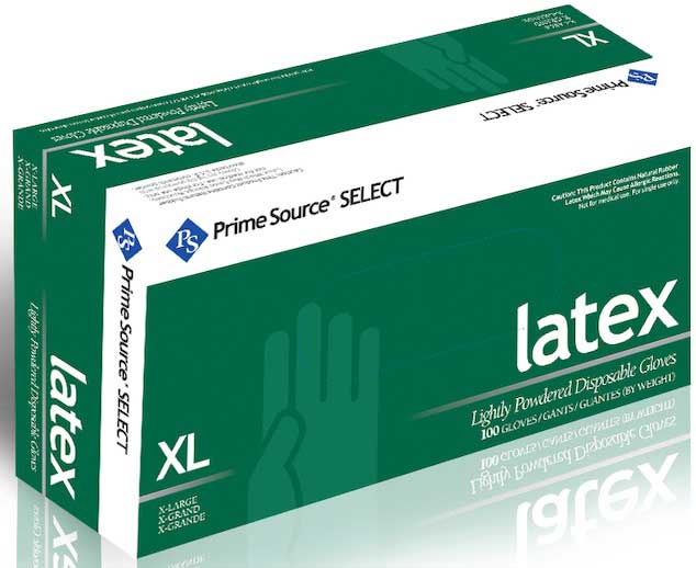 Prime Source Select White Lightly Powdered Extra Large Latex Gloves -- 1000 Per Case