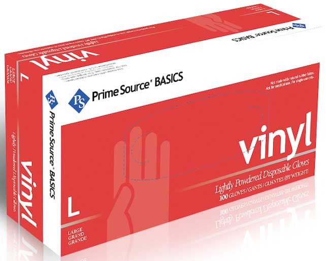 Prime Source Lightly Powdered Large Clear Basics Vinyl Gloves -- 1000 Per Case