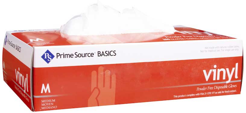 Prime Source Powder Free Medium Clear Basics Vinyl Gloves -- 1000 Per Case