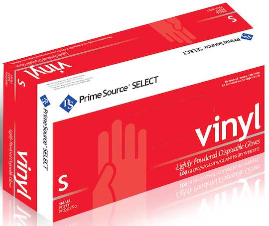 Prime Source 3 Mil Lightly Powdered Small Select Clear Vinyl Gloves -- 1000 Per Case