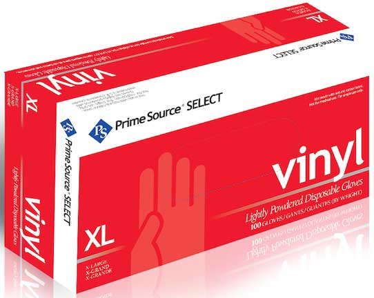 Prime Source 3 Mil Lightly Powdered Extra Large Clear Select Vinyl Gloves -- 1000 Per Case