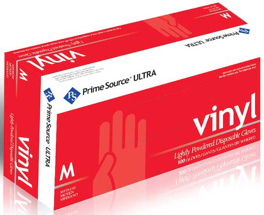 Bunzl Prime Source 5 Mil Lightly Powdered Medium Blue Vinyl Disposable Gloves -- 1000 per case