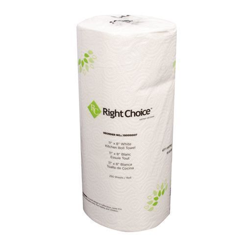Right Choice White Paper 2 Ply Kitchen Roll Towel -- 12 Per Case