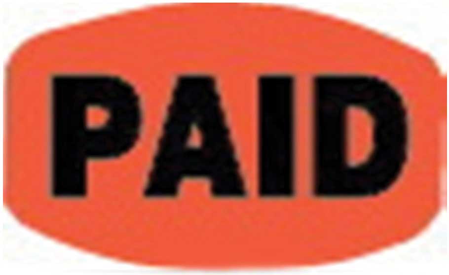 Advanced Labeling Systems Red Glo “paid Thank You” Label -- 1000 Per Case