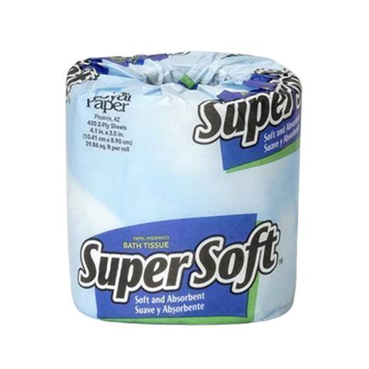 Supersoft 2 Ply Paper Bath Tissue, 4.1 X 3.5 Inch -- 96 Per Case
