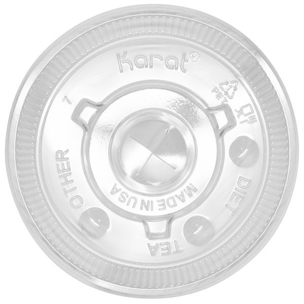 Karat 90mm Pet Plastic Flat Lid For 12-22 Ounce Paper Cold Cup -- 1000 Per Case