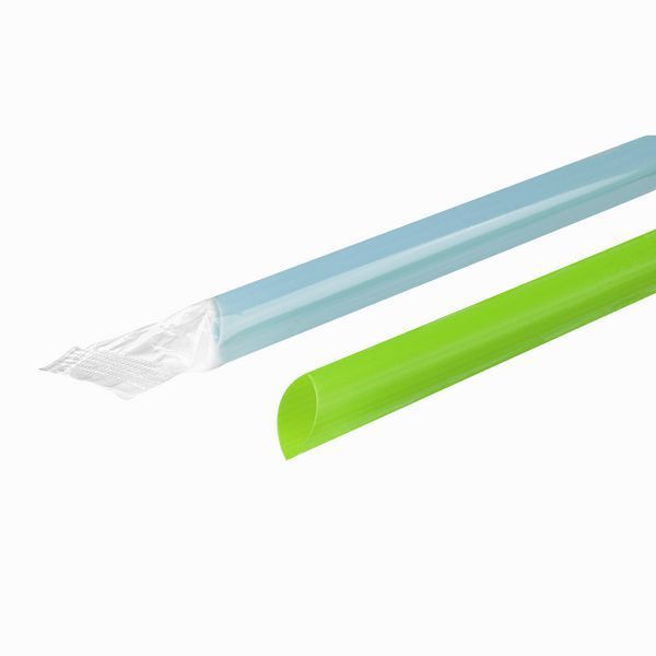 Karat Poly Wrapped Mixed Colors Diagonal Cut Boba Straws, 9 Inch -- 1600 Per Case