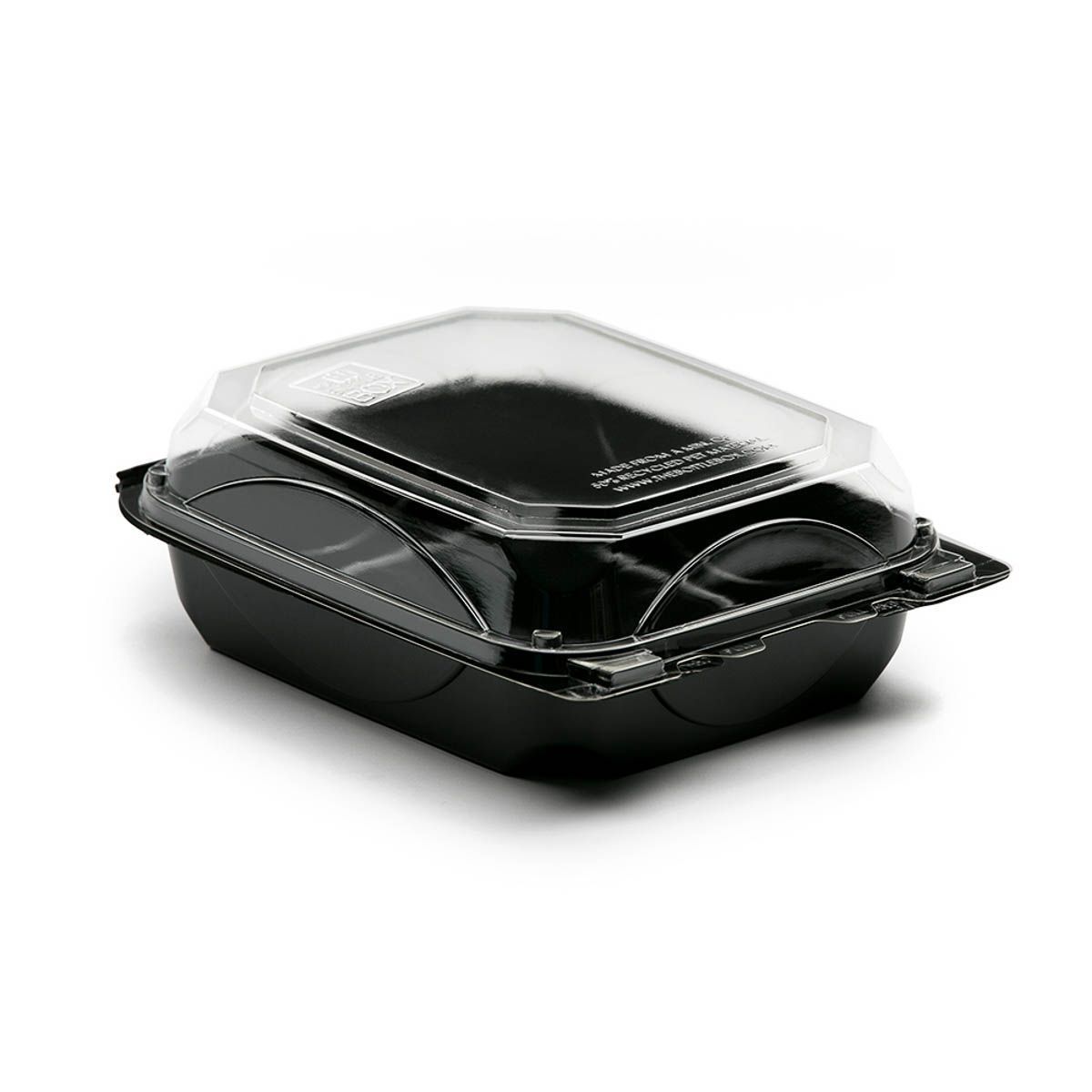 The Bottlebox Pet Black And Clear One Piece Hinged Container, 8.60 X 6.60 X 2.88 Inch -- 250 Per Case