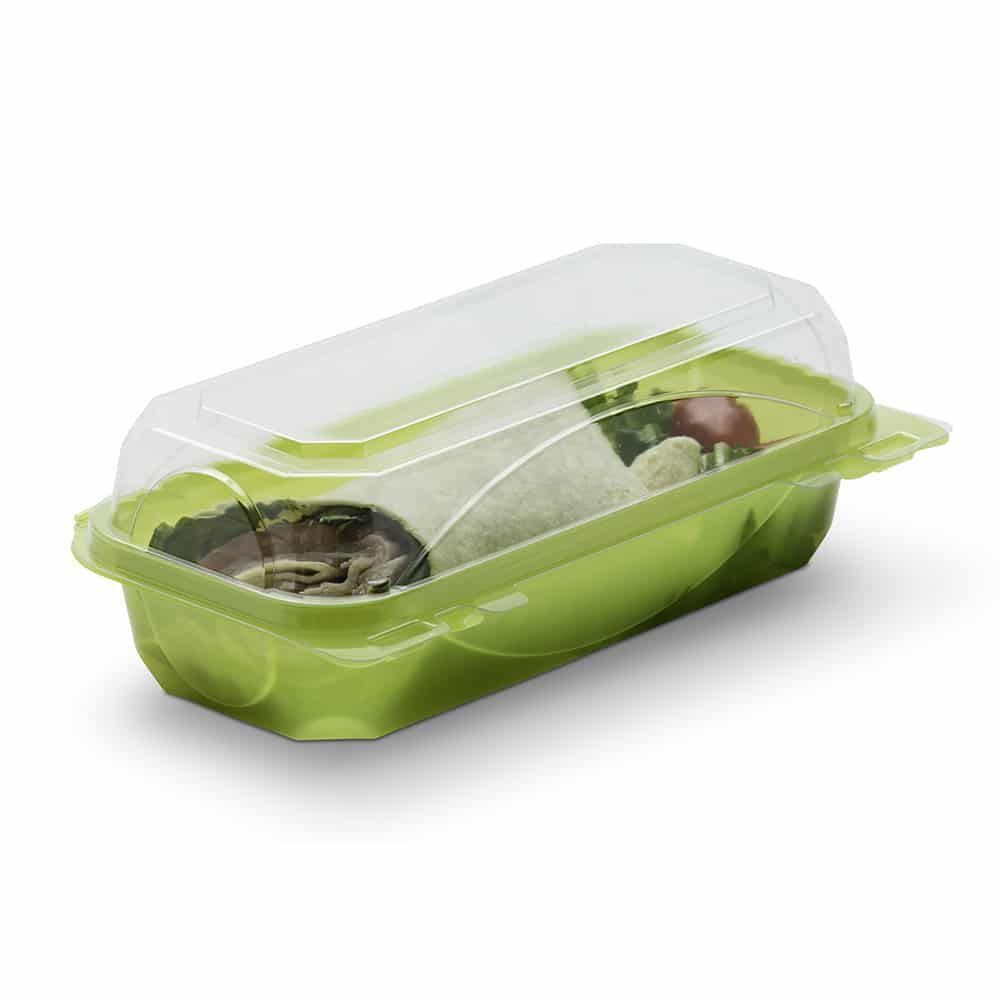 The Bottlebox Pet Lime Green And Clear One Piece Hinged Container, 8.75 X 4.70 X 2.85 Inch -- 250 Per Case