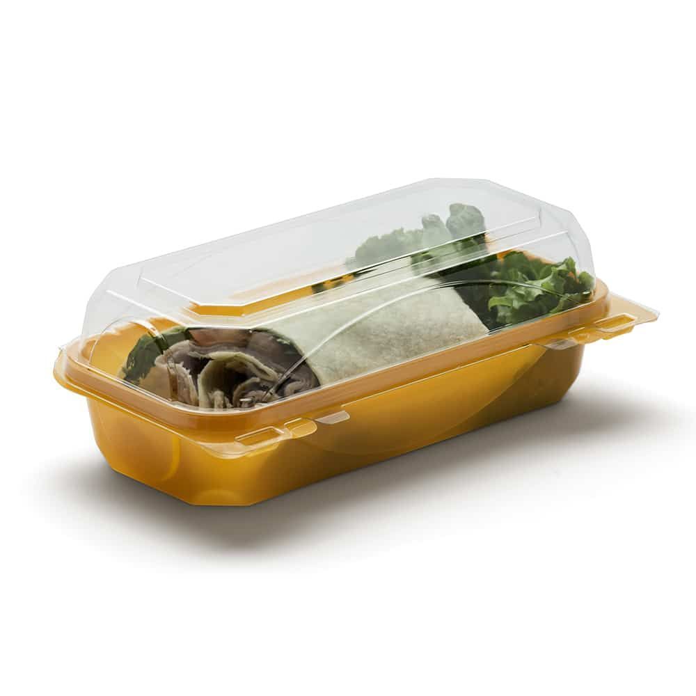 The Bottlebox Pet Tangerine And Clear One Piece Hinged Container, 8.75 X 4.70 X 2.85 Inch -- 250 Per Case