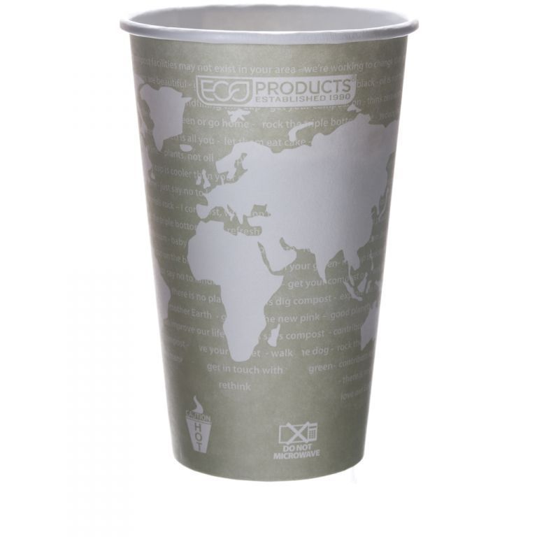 Eco-products World Art Compostable Hot Cup, 16 Ounce Capacity -- 1000 Per Case