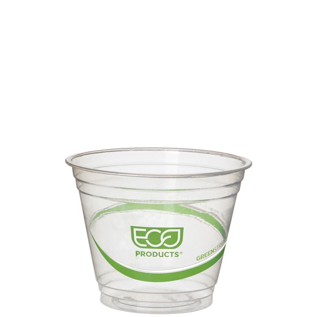 Eco-products Greenstripe Clear Plastic Unprinted Cold Cup, 9 Ounce Capacity -- 1000 Per Case