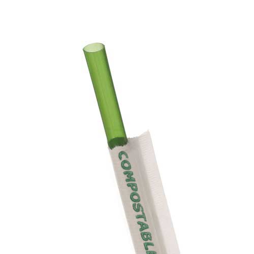 Eco-products Green Polylactic Acid Compostable Biodegradable Straw, 7.75 Inch -- 9600 Per Case