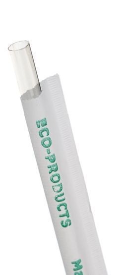 Eco-products Compostable Clear Wrapped Straw, 7.75 Inch -- 9600 Per Case