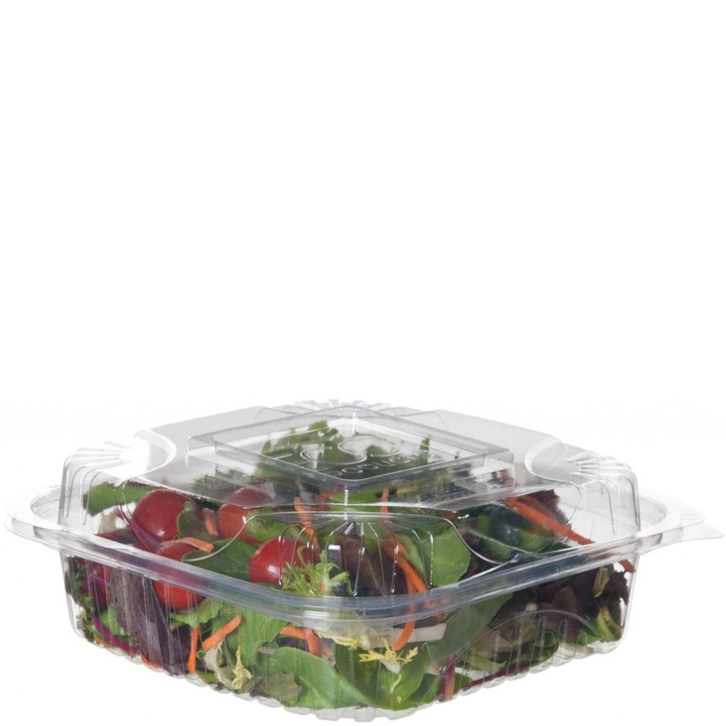 Eco-products Medium Clear Hinged Clamshell, 8 X 8 X 3 Inch -- 160 Per Case