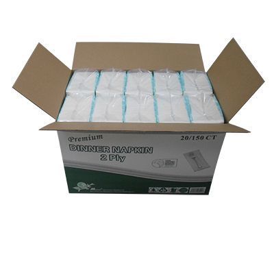 Teh Tung White Paper 2 Ply 1/8 Fold Sugarcane Dinner Napkin, 15 X 17 Inch -- 3000 Per Case