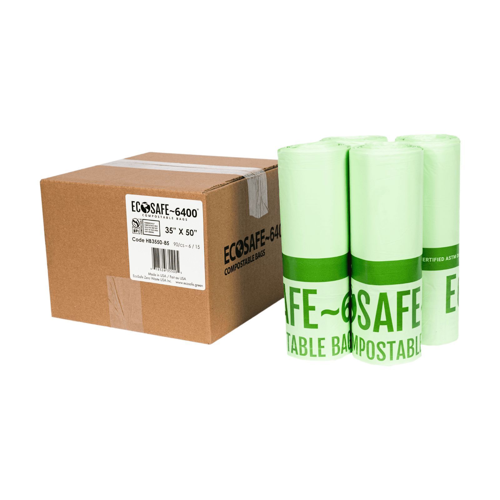 Ecosafe 0.85 Mil Low Density Compostable Can Liner, 33 — 48 Inch -- 90 Per Case