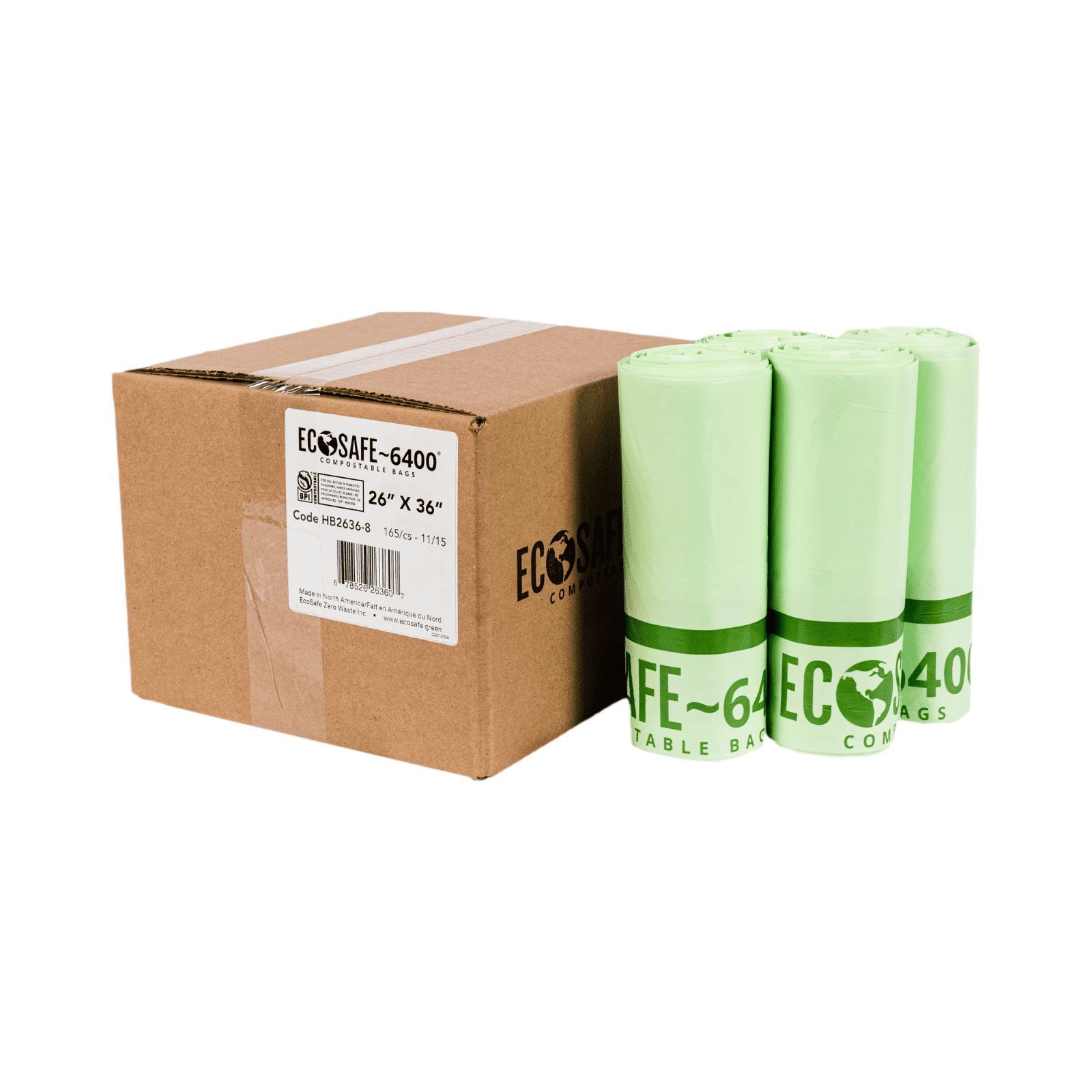 Ecosafe 0.85 Mil Compostable Bin Liner, 26 X 36 Inch -- 165 Per Case