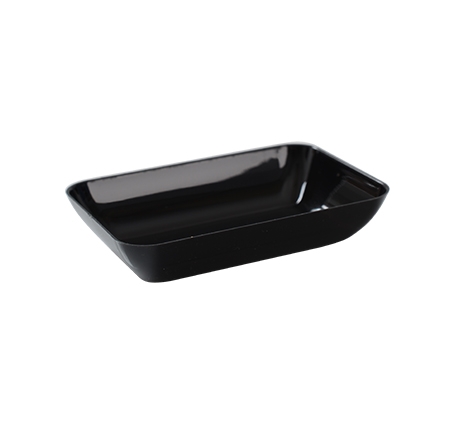 Fineline Settings Tiny Temptations Black Tiny Rectangular Tray, 3 Inch -- 200 Per Case