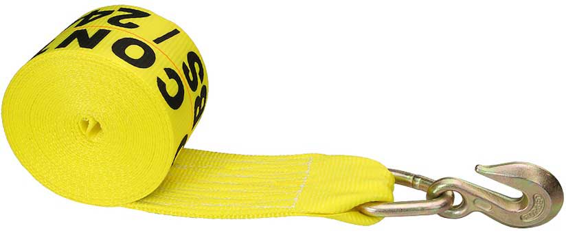 Us Cargo Control Winch Straps With Grab Hook, 4 Inch X 27 Feet