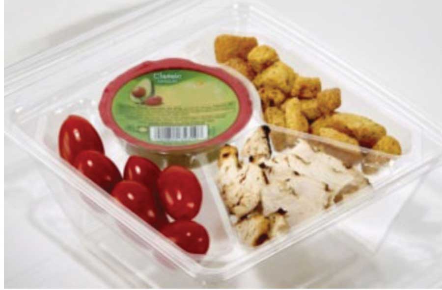 Lacerta Group Pete Clear 4 Compartment Insert For Large Square Bowl, 48 Ounce -- 810 Per Case