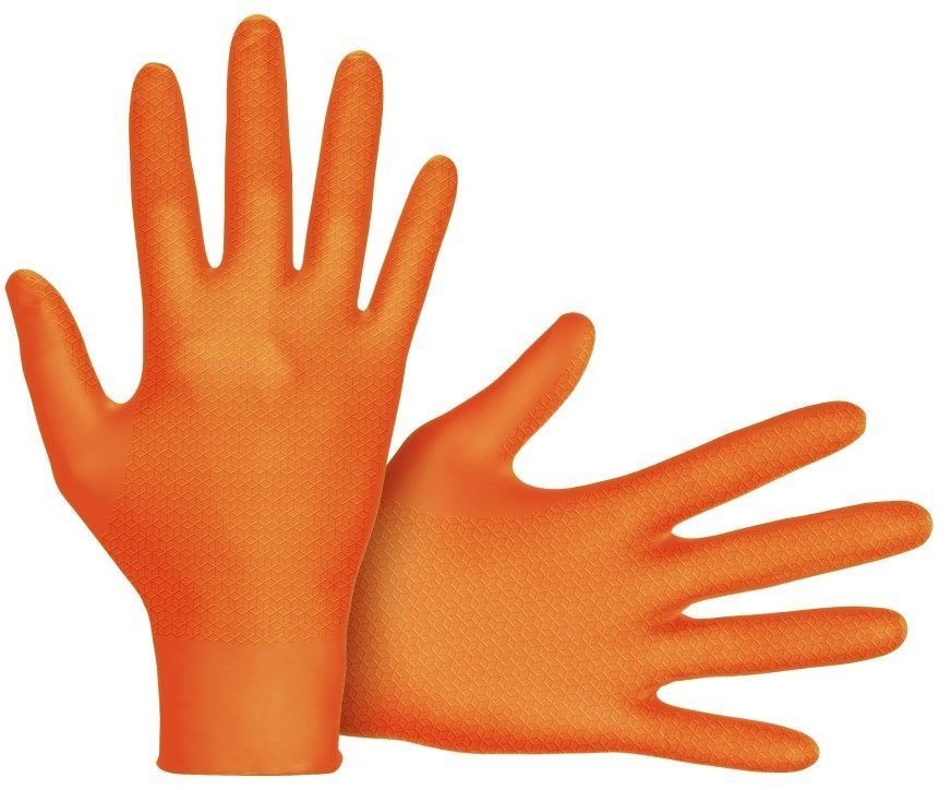 Sas Safety Corp Astro Grip Powder Free Orange 7 Mil Nitrile Exam Grade Large Disposable Gloves -- 1000 Per Case